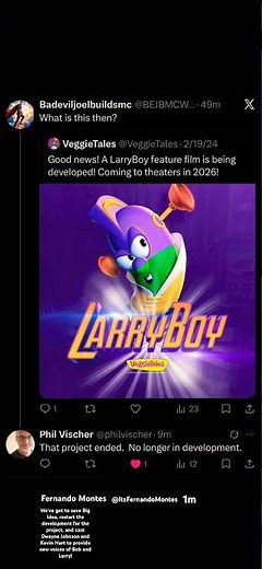 My plan to restart LarryBoy (2028) in development #shorts #larryboy #veggietales #announcements
