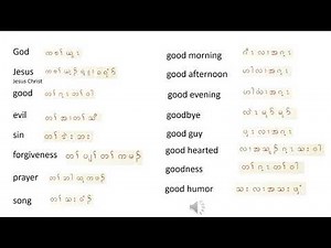 Karen Language (Sgaw Dialect): Vocabulary #8