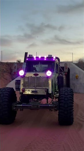 Peterbilt on 58” Tires Bent The Smoke Stack In This Tunnel