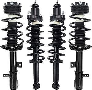 Detroit Axle - 4 Struts for 2.4L 2008-2014 Dodge Avenger 2007-2010 Chrysler Sebring, Struts w/Coil Spring Assembly Front & Rear Replacement