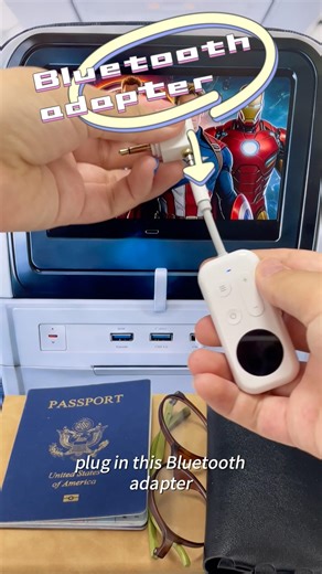 ✈️ How to Use Bluetooth Headphones on Any Flight #travelhacks #bluetoothadapter #travelessentials