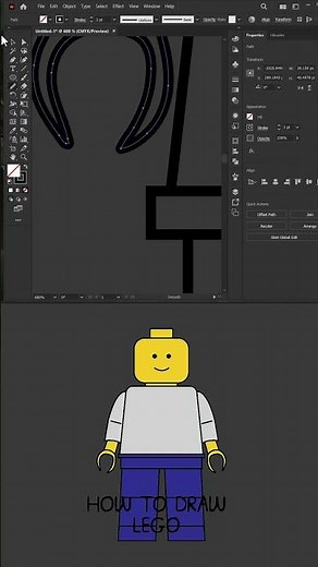 How to draw Lego character in adobe illustrator