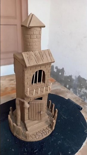 amazing miniature clay House doll house #clayhouse #mudhouse #craft #dollhouse #smallhome