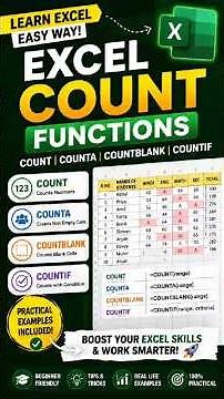 Learn Excel Functions Easily | COUNT, COUNTA, COUNTBLANK & COUNTIF Tutorial 📊✨