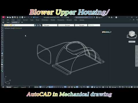 Upper Housing of Blower in AutoCAD 3D | Mechanical Drawing Tutorial ‪@Hareram_4‬