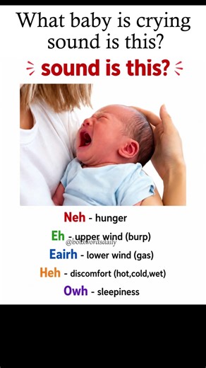 Understand different baby crying sounds and learn what your baby is trying to say 👶😢