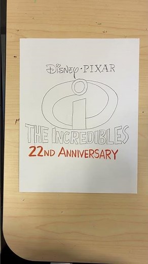 The Incredibles 22nd Anniversary Logo with Drawing #theincredibles