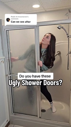 Transforming Outdated Shower Doors with Paint and Window Cling Film