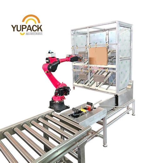 Robotic Random Case Erector Random Carton Size Flexible Robot Box Erector Forming Packing Machine