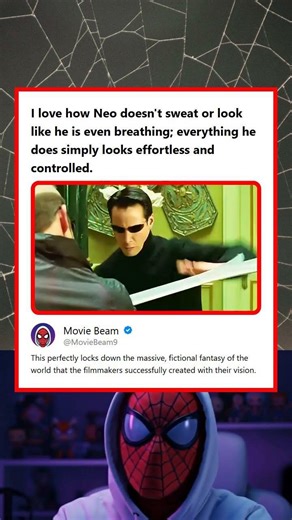 Neo Looks Effortless in Fight Scenes Reinforcing The Matrix World Fantasy