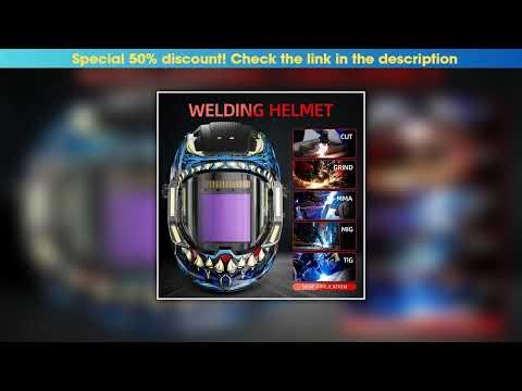 Slide ANDELI Auto Darkening Welding Helmet Panoramic 180° View True Color 4 Arc Sensor Welding Mask