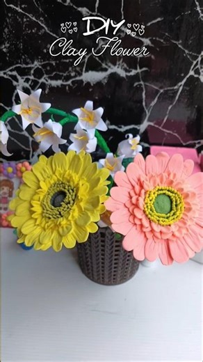 DIY Clay Gerbera Flower 🌸 | Aesthetic Room Decor #diy #trending #shorts #viral