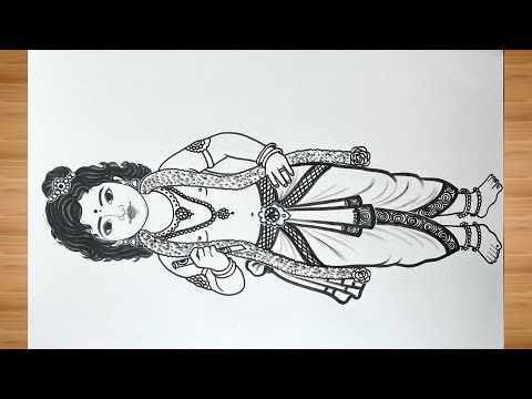 👉 “Bal Krishna Drawing Easy Step by Step | Cute Kanha Ji Tutorial for Beginners 🪈✨”