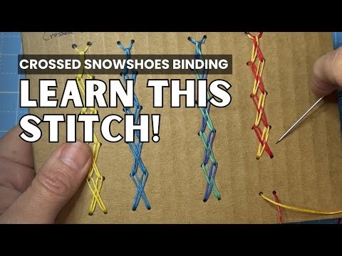 Learn Crossed Snowshoes Binding on Cardboard | Easy Bookbinding Stitch Practice for Beginners 