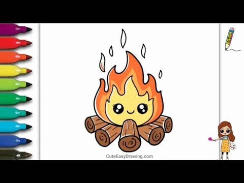 How to draw fire | cute easy drawing for kids
