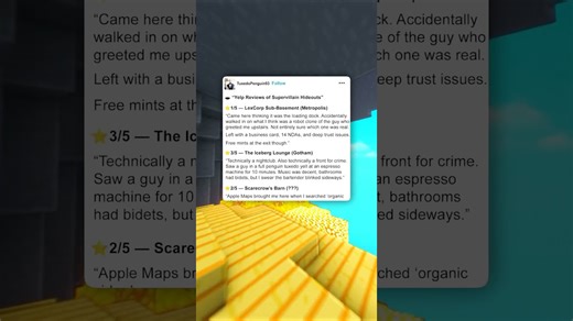 🕳️ Yelp reviews of supervillain hideouts