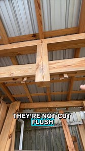 Anatomy of a loose tenon. We've had a lot of questions about how this loose tenon is designed. It's very hard to explain without visuals. We hope this quick look at a keyed loose tenon helps you out! This technique is a great way to use shorter timbers in a place that a scarf joint wouldn't work well. We used it on this woodshed because it was built entirely from scraps from another project. We didn't have a continuous piece long enough and had to get creative. #timberframe #timberframing #woodw