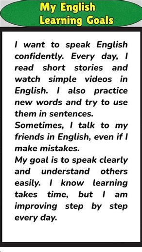My English Learning Goals | Simple English #speakconfidentenglish
