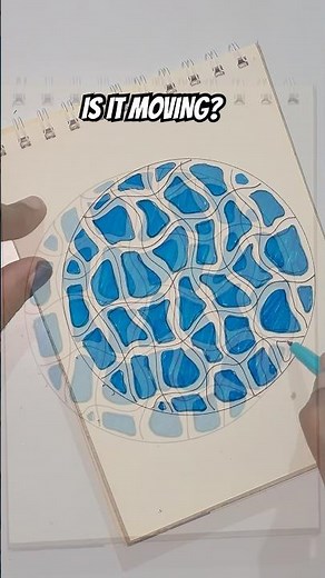 This Blue Circle Optical Illusion Will Trick Your Eyes #art #lineart #doodle #satisfying #zentangle