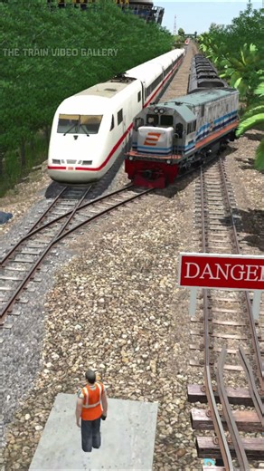 Train Crosses Broken Rails #train #trainvideo #railtrack