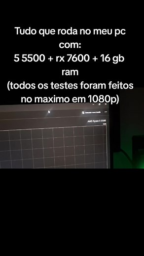 PC Gaming Setup 5500 RX 7600 | Jogos em 1080p