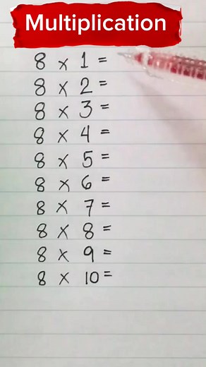 1K views · 19 reactions | Multiplication table of 8. #foryoupage #math #viralreels #reelsviral #viral #education | ᴍᴏᴍᴍʏᴊʜᴇɴ ᴠʟᴏɢꜱ | Facebook