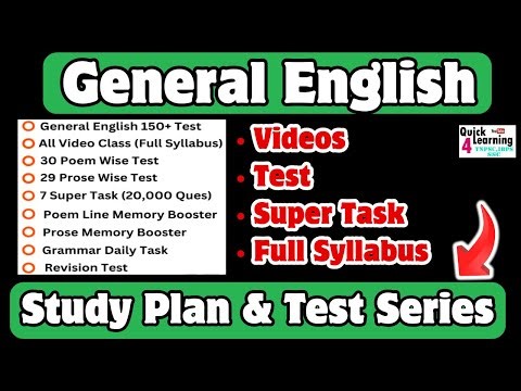 TNPSC General English 2025 Group 2 2A | Study Plan Video & Test Series | Quick Learning 4 All |