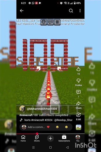 Minecraft vidio 100 sticky piston