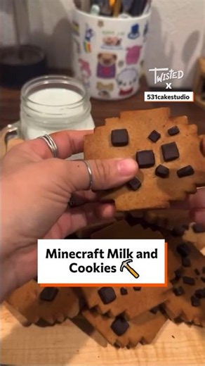 Minecraft Milk and Cookies 🍪 🥛 #baking #minecraft #pixelart