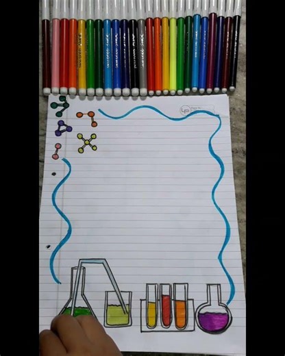 8 Chemistry project border design🌟🖌️ /#shorts #belovedart