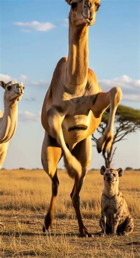Will the camel successfully fight back in this epic desert showdown #camel #wildlife #nature