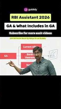 RBI Assistant 2026 GA Strategy 🔥 What to Study & What to Skip? (Complete Breakdown) | By Aditya Sir