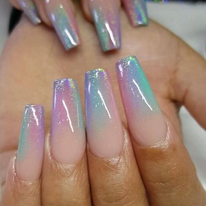 Unicorn glitter nails design! . . Www.Designedbytonyly.com Acrylic color Number 9,11,279,280,282 | Tony's Nails