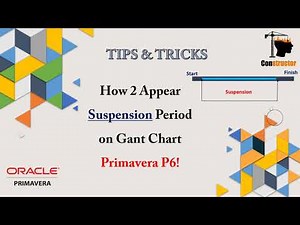 How to Appear Suspension Period on Gant Chart Primavera P6!