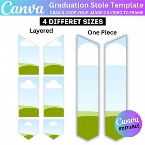 Graduation Stole Template Canva Editable Graduation Stole Template Sublimation Graduation Stole PNG Blank Template Graduation stole svg pdf - Etsy