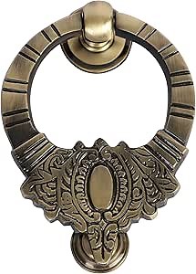 Decorative Golden Brass Door Knocker Victorian Style Brass Door Knocker Door Décor with Antique Finish Heavy Duty Brass Round Maharaja Door Knocker (Decorative)