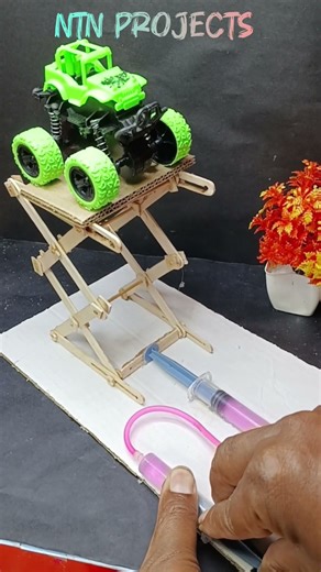 Hydraulic Ramp 🌊⚡ #experiment#hacks #mechanism#simple#new #viral#diy#schoolproject