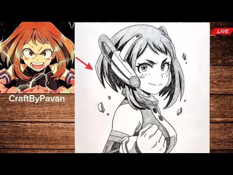 🔥 LIVE Drawing Ochaco Uraraka 💖 | My Hero Academia Fan Art 🎨 | CraftByPavan