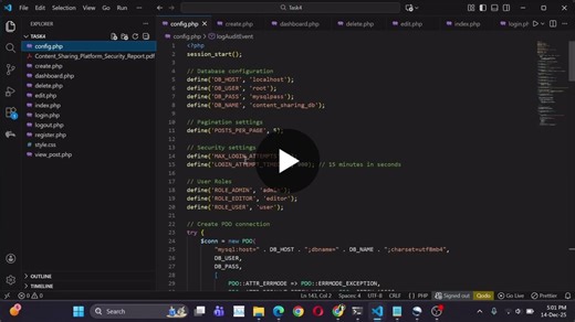 #webdevelopment #php #mysql #cybersecurity #securecoding #rolebasedaccesscontrol #formvalidation #backenddevelopment #fullstack #professionaldevelopment #apexplanet | Tulika Thampi