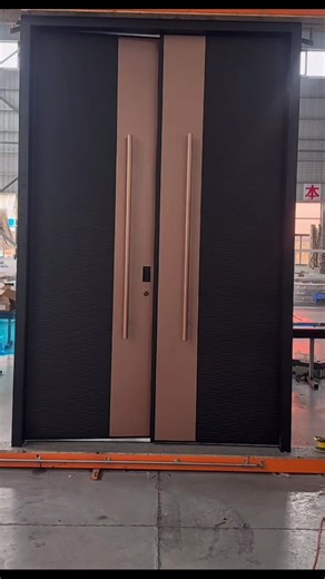 Carved textured villa door, all-aluminum double door, customised villa door. #securitydoor #Luxury #pivotdoor #aluminumdoor #door