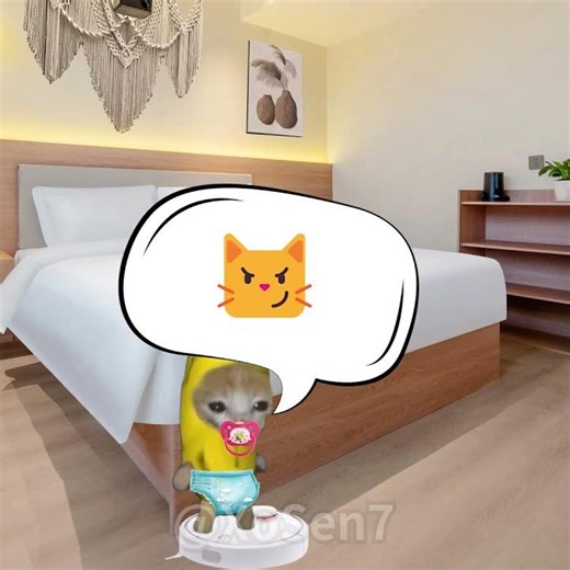 [2026] BANANA CAT 🍌🐱 BABY - OPERATED THE ROBOTIC VACUUM CLEANER #catmemes #cat #bananacat #fyp