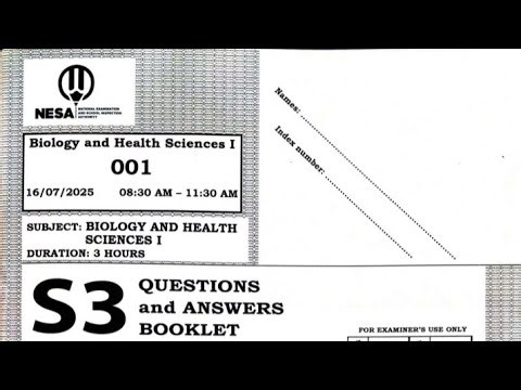 2024-2025 S3 marking guide Biology National Exam and hit of succeed objective question.