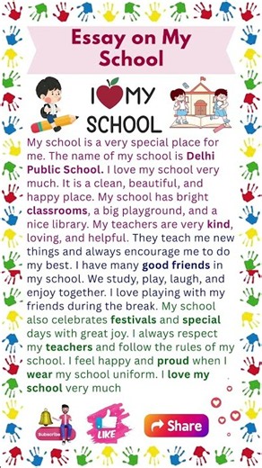 Essay on My School | School Essay in English | 10 Lines Essay on My School | My School Essay #shorts