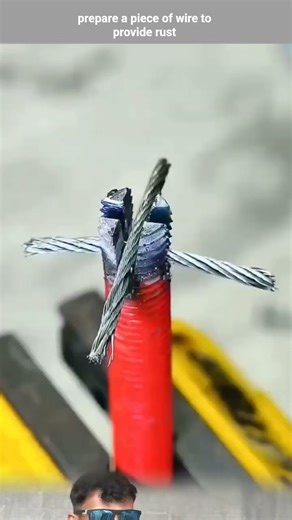 prepare a piece of wire to provide rust