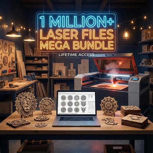 Mega 1 Million Laser Cut Files Bundle SVG DXF for Glowforge Xtool CO2 Diode, 3D Layered Wood Projects, CNC Router Plans Vector Art Library - Etsy UK