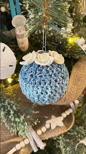 Crochet Ball & #Shell 🐚 Flower Ornament