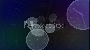 Time flow images with analog clock CG illustration.
