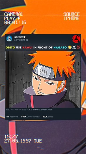 OBITO USE KAMUI IN FRONT OF NAGATO😂 ☠️💯🔥#naruto #narutoedit #anime #viralshort #shortvideo