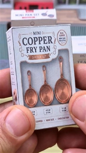 Mini Copper Fry Pan Unboxing ASMR Dollhouse Items #minibrands #miniverse #tiny #miniature