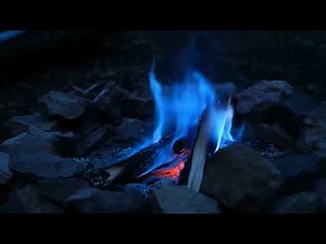 🔥 BLUE FIRE 4K. Magic Fireplace with Crackling Fire Sounds